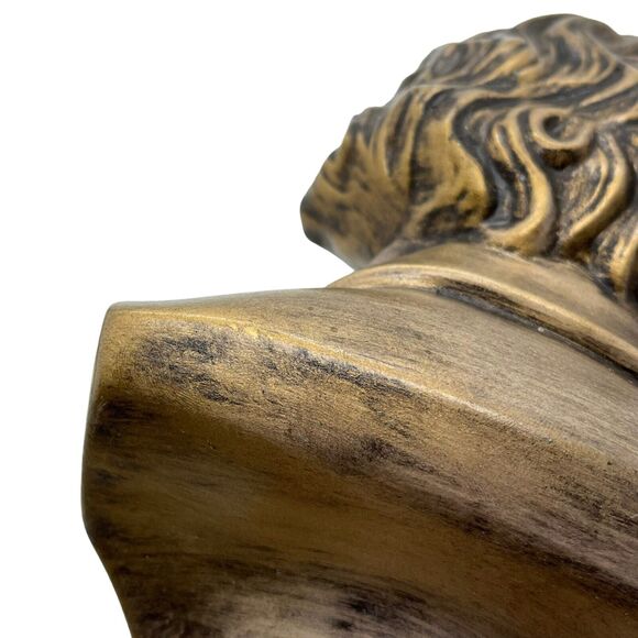 Beethoven Bust Hand Painted Arnels 1977 Signed Den Office Dark Academia Bookcase - Picture 10 of 12